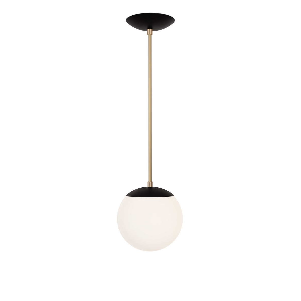 Alto Rod 8" Opal shown in Matte Black with Brass