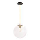 Alto Rod 12” Clear shown in Brass with a Black Stained Wood Canopy