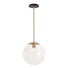 Alto Rod 12” Clear shown in Heirloom Brass with a Black Stained Wood Canopy