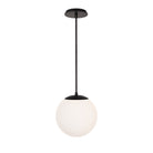 Alto Rod 10” Opal shown in Matte Black with a Black Stained Wood Canopy