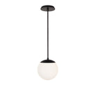 Alto Rod 8” Opal shown in Matte Black with a Black Stained Wood Canopy