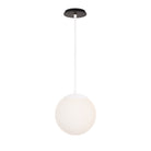 Alto Rod 10” Opal shown in White with a Black Stained Wood Canopy