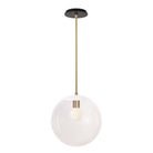 Alto Rod 12” Clear shown in White with Brass and a Black Stained Wood Canopy