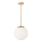 Alto Rod 12” Opal shown in Brass with a Maple Wood Canopy