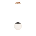 Alto Rod 8” Opal shown in Matte Black with a Maple Wood Canopy