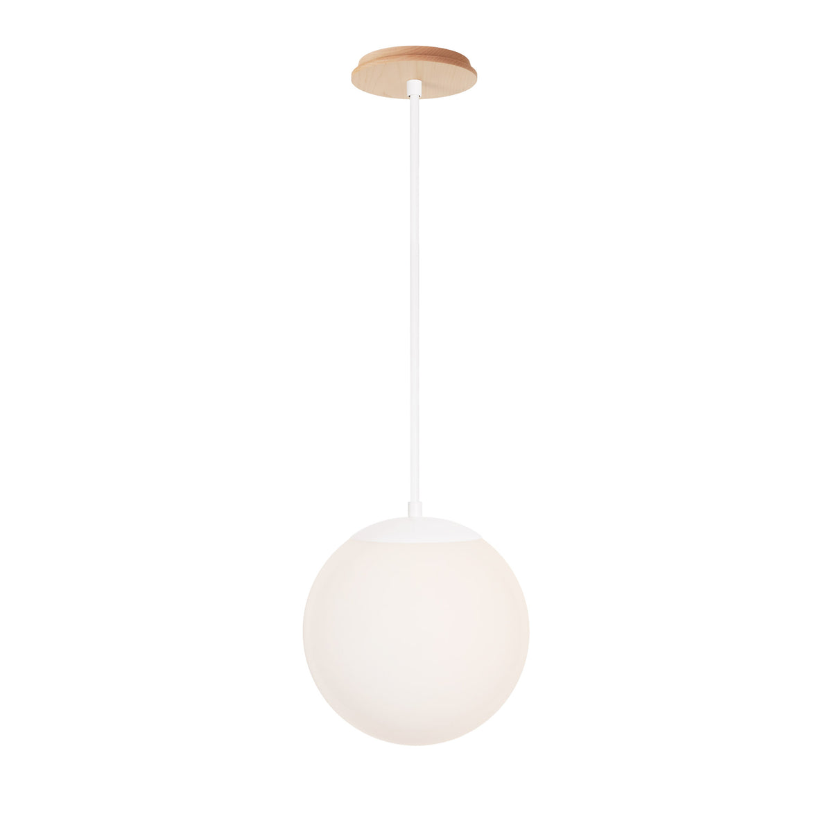 Alto Rod 10” Opal shown in White with a Maple Wood Canopy