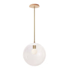 Alto Rod 12” Clear shown in White with Brass and a Maple Wood Canopy