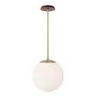 Alto Rod 12” Opal shown in Brass with a Walnut Wood Canopy