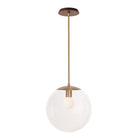 Alto Rod 12” Clear shown in Heirloom Brass with a Walnut Wood Canopy