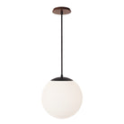 Alto Rod 12” Opal shown in Matte Black with a Walnut Wood Canopy