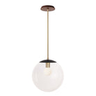 Alto Rod 12” Clear shown in Matte Black with Brass and a Walnut Wood Canopy