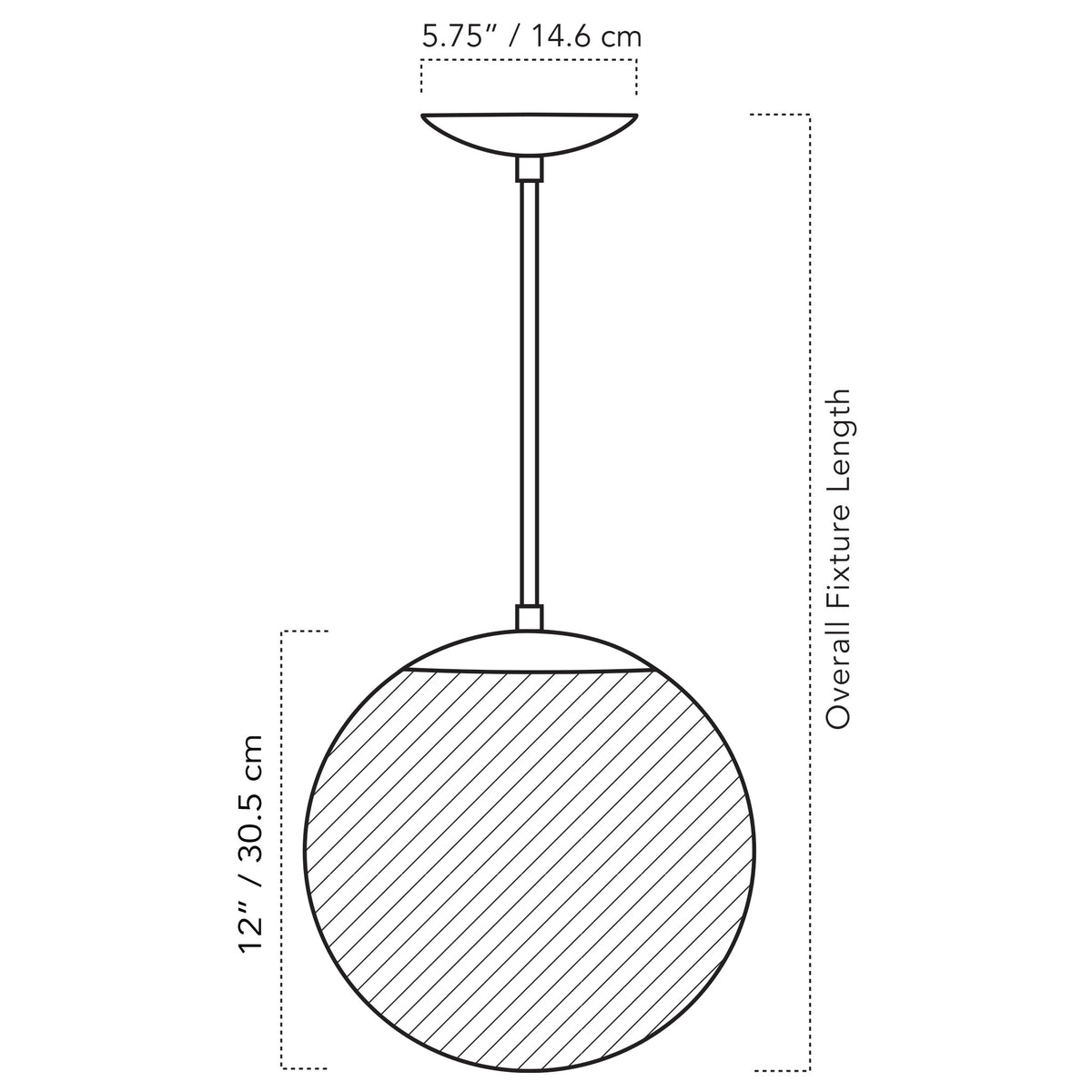 Cedar & Moss Alto Rod 12" drawing with dimensions