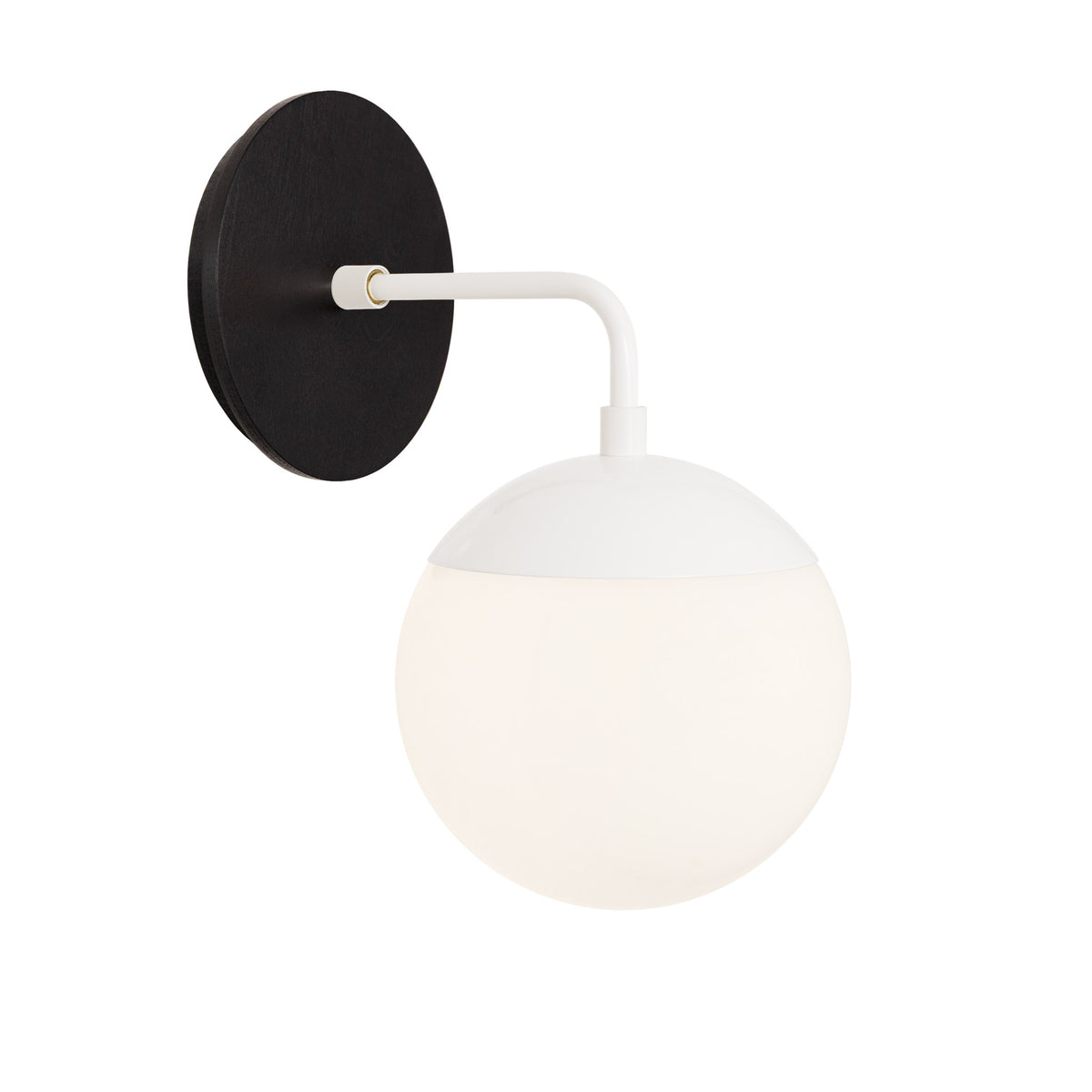 Alto Sconce 6” shown in White with a Black Stained Wood Canopy