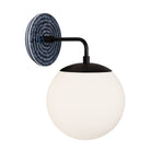 Alto Sconce 8” shown in Matte Black with an Indigo Blue Sunflower Ceramic Canopy