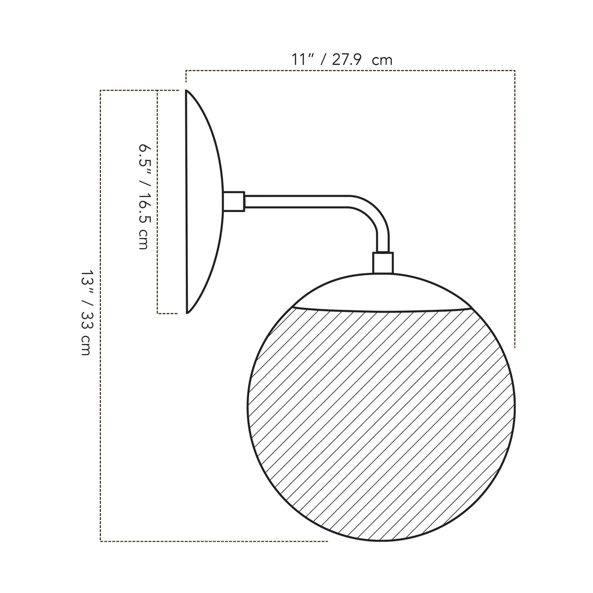 Alto Sconce 8" Dimensions