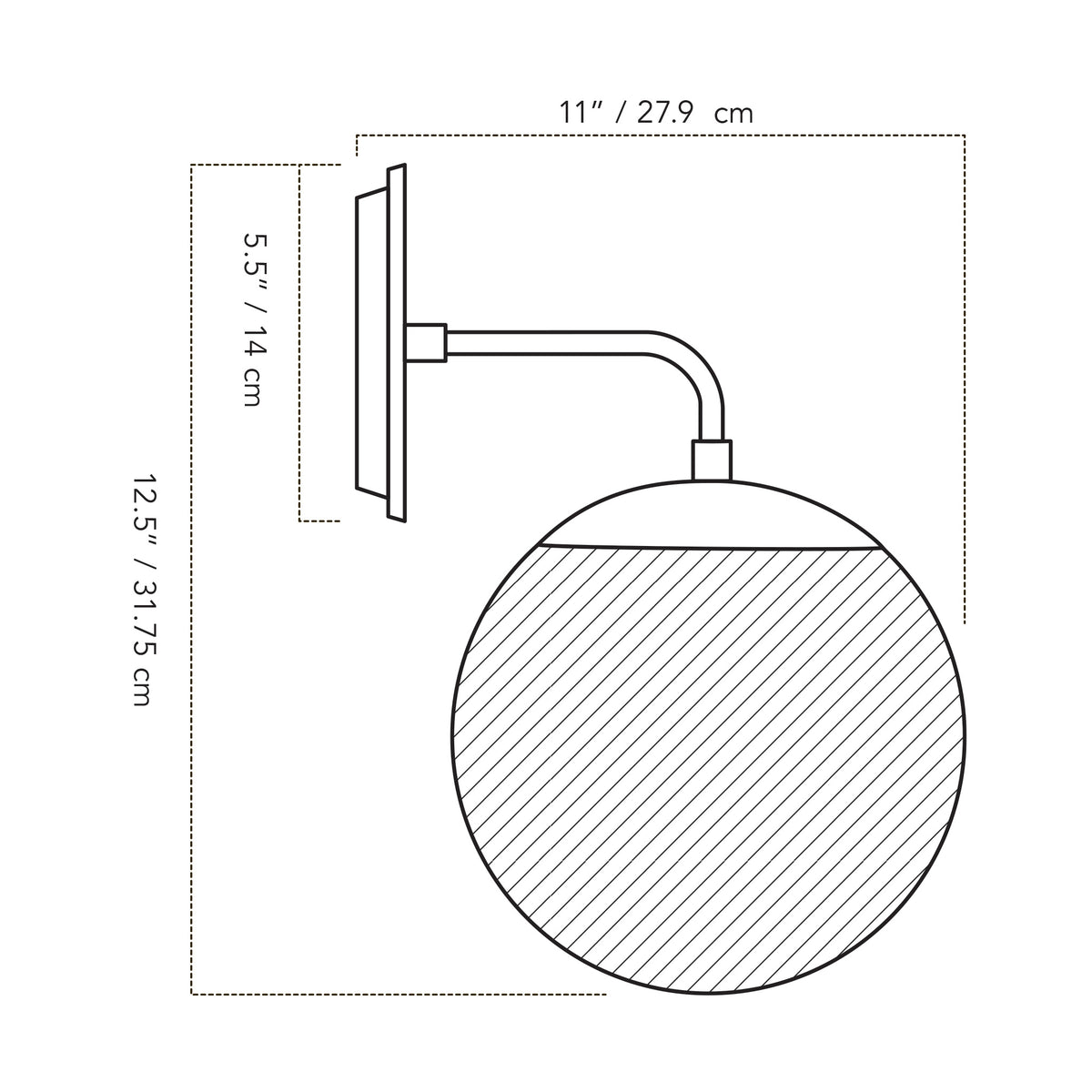 Alto Sconce 8" with wood or ceramic canopy dimensions