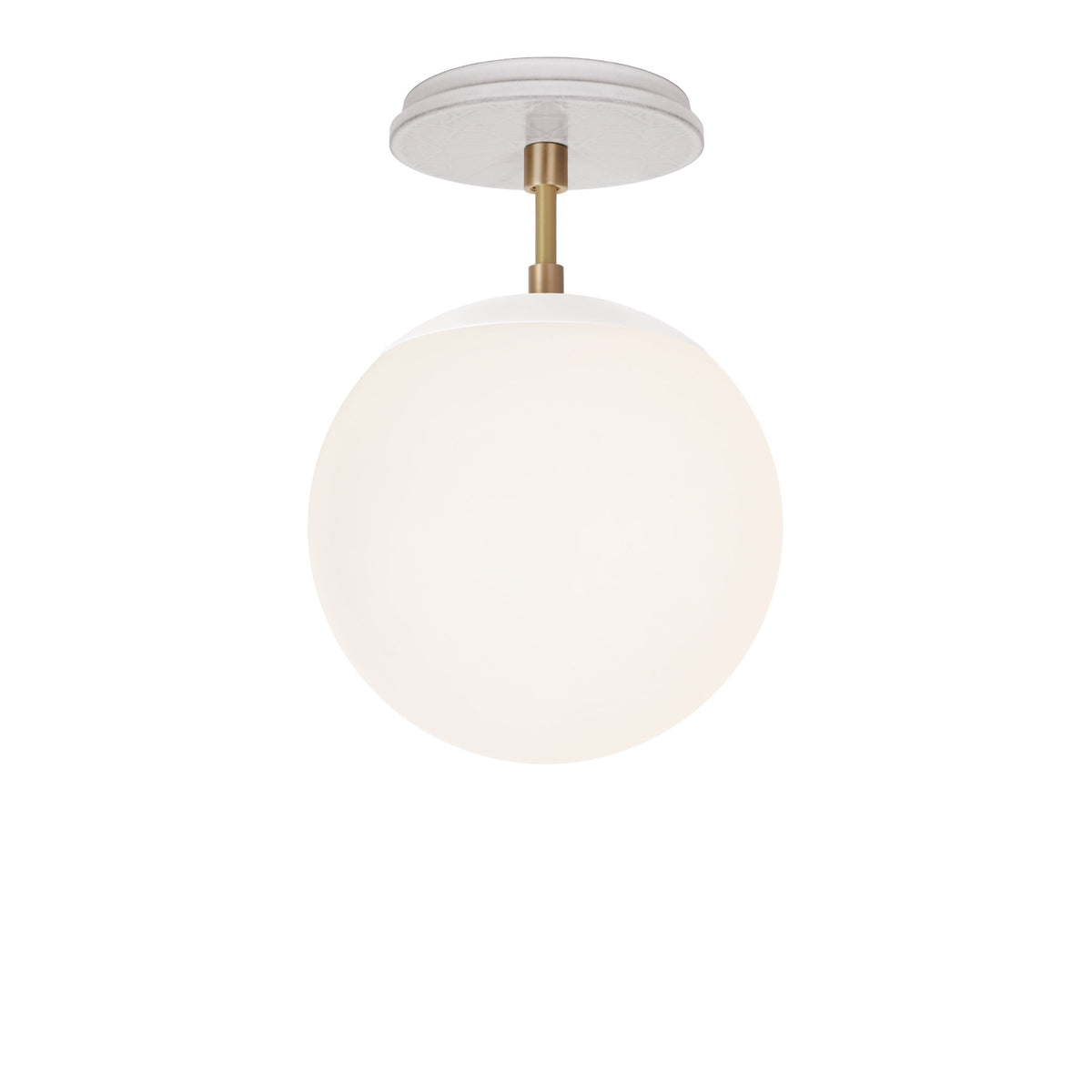 Alto Surface 8" shown in Brass with White and a Brownstone White Star Ceramic Canopy