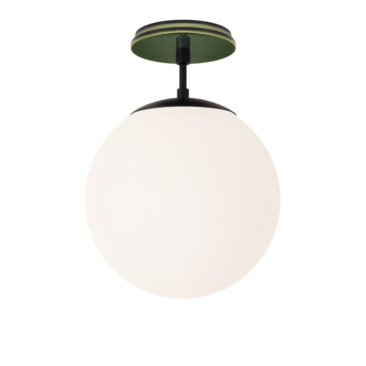 Alto Surface 10” shown in Matte Black with a Forest Green Star Ceramic Canopy