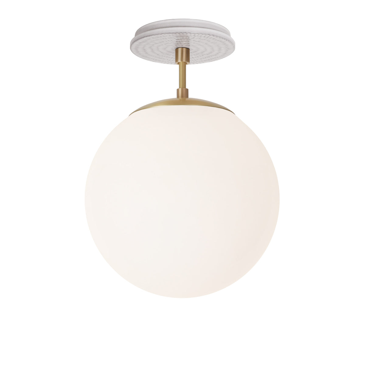 Alto Surface 10” shown in Brass with a Brownstone White Sunflower Ceramic Canopy