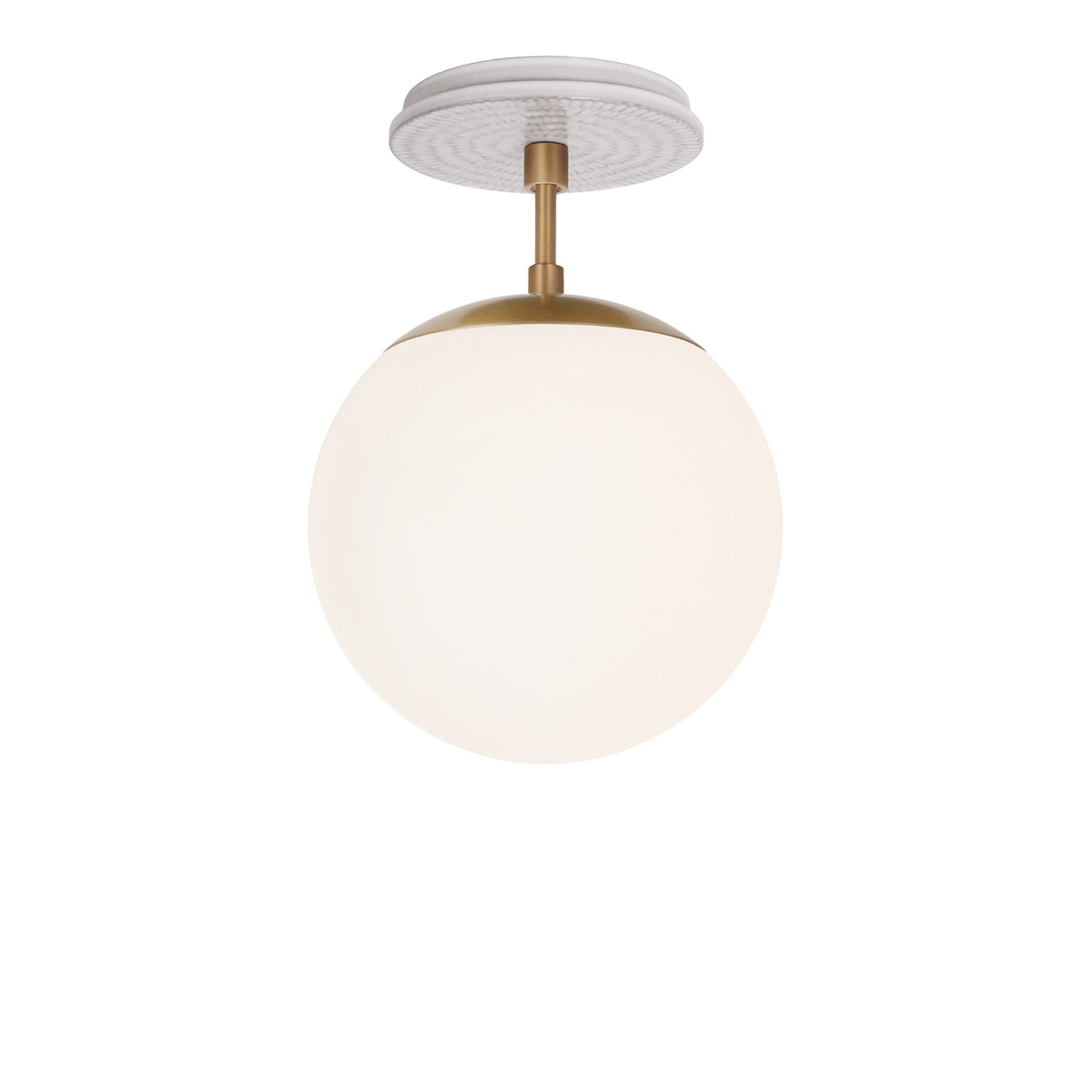Alto Surface 8" shown in Heirloom Brass with a Brownstone White Sunflower Ceramic Canopy