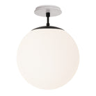 Alto Surface 12” shown in Matte Black with a Brownstone White Sunflower Ceramic Canopy
