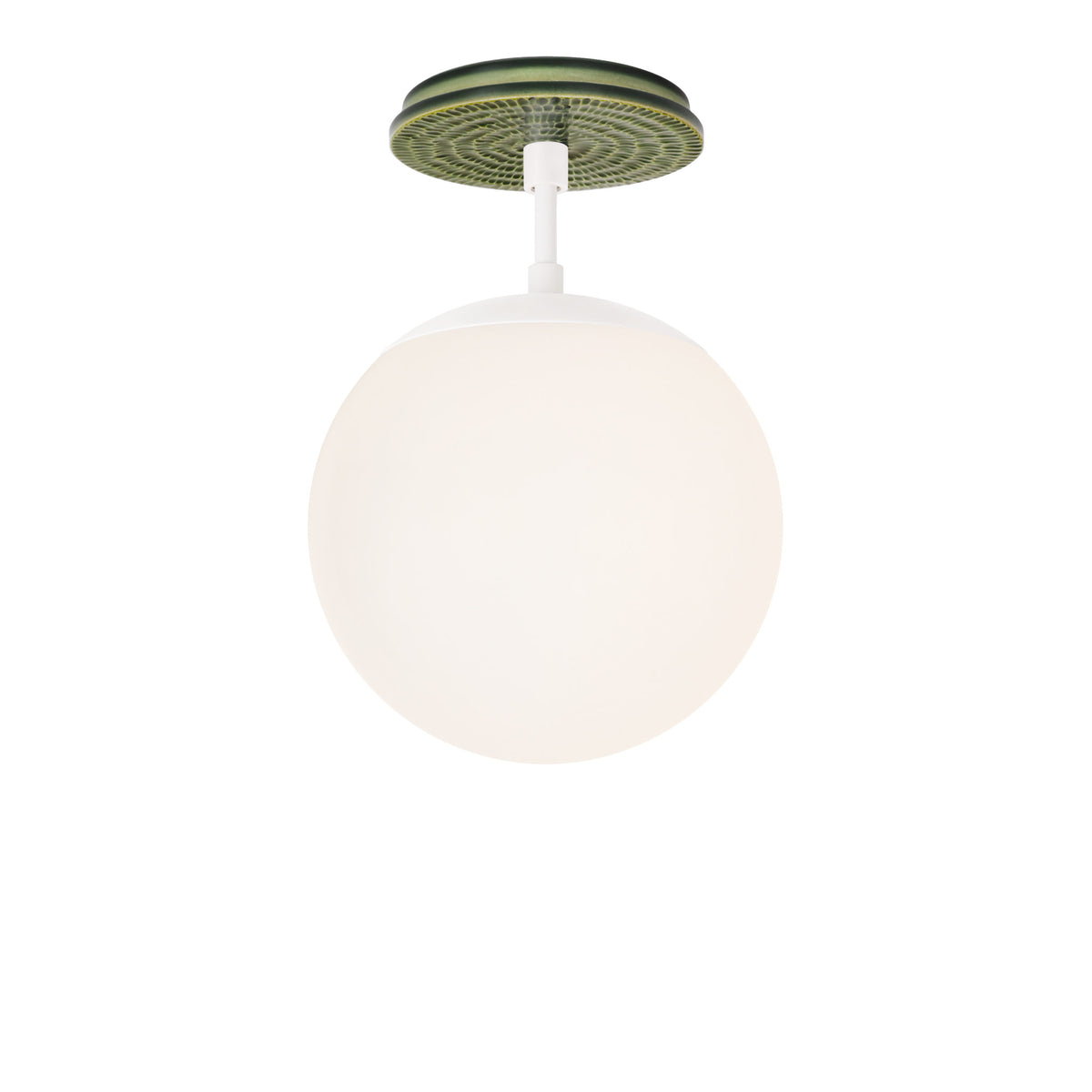 Alto Surface 8" shown in White with a Forest Green Sunflower Ceramic Canopy