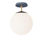 Alto Surface 10” shown in Matte Black with Brass and an Indigo Blue Sunflower Ceramic Canopy