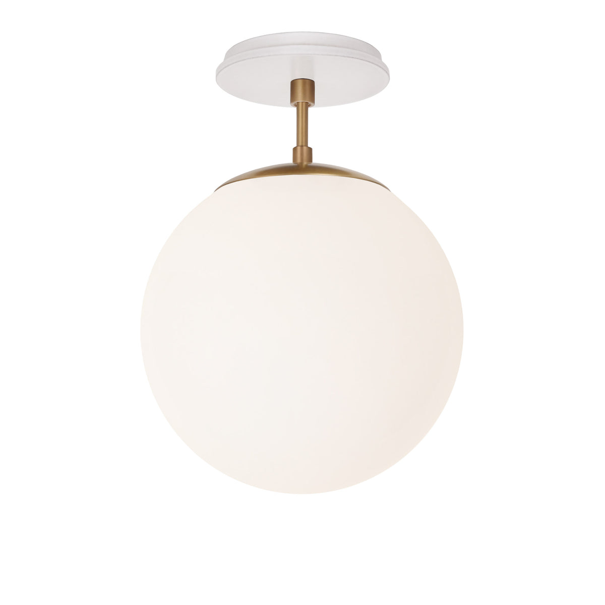 Alto Surface 10” shown in Heirloom Brass with a Brownstone White Swift Ceramic Canopy