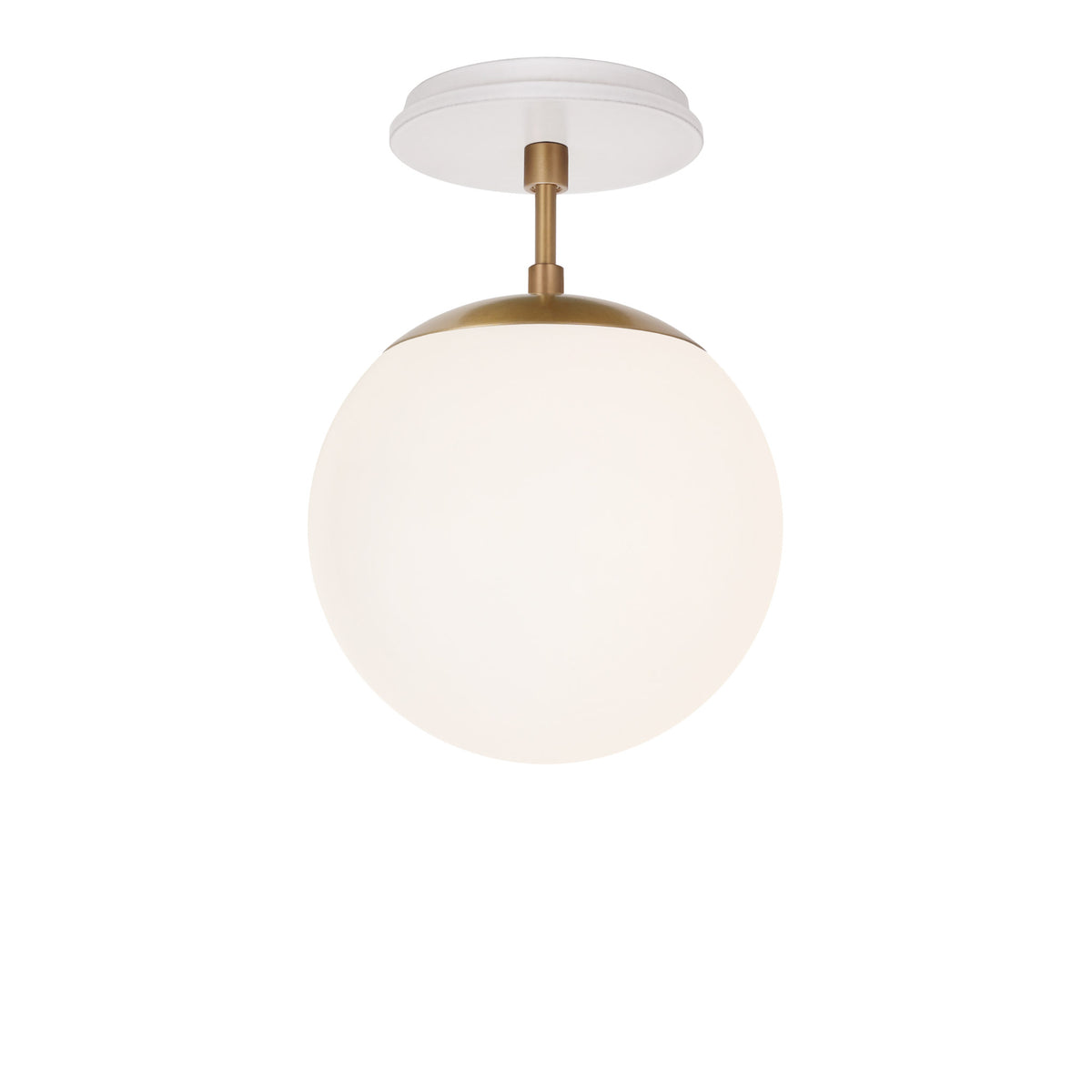 Alto Surface 8" shown in Heirloom Brass with a Brownstone White Swift Ceramic Canopy