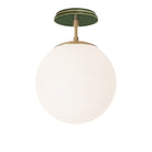 Alto Surface 10” shown in Brass with a Forest Green Swift Ceramic Canopy