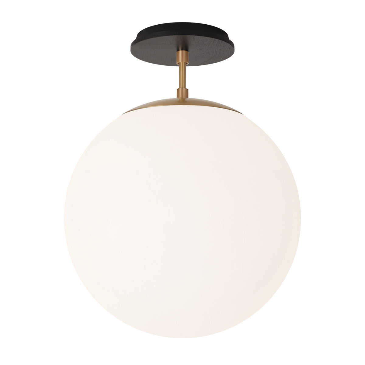 Alto Surface 12” shown in Heirloom Brass with a Black Stained Wood Canopy