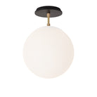 Alto Surface 10” shown in White with Brass and a Black Stained Wood Canopy