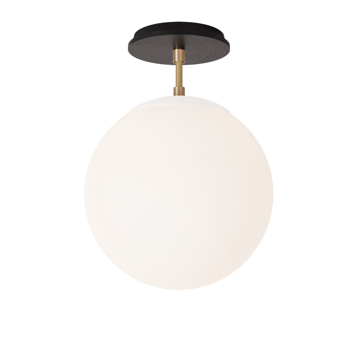 Alto Surface 10” shown in White with Brass and a Black Stained Wood Canopy