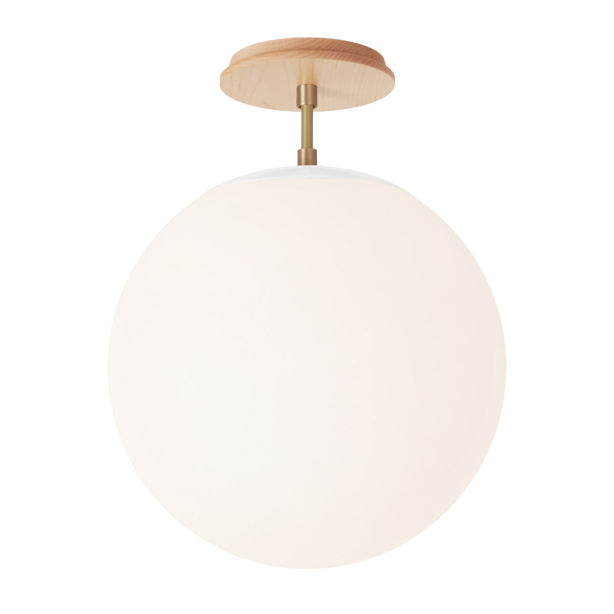 Alto Surface 12” shown in White with Brass and a Maple Wood Canopy