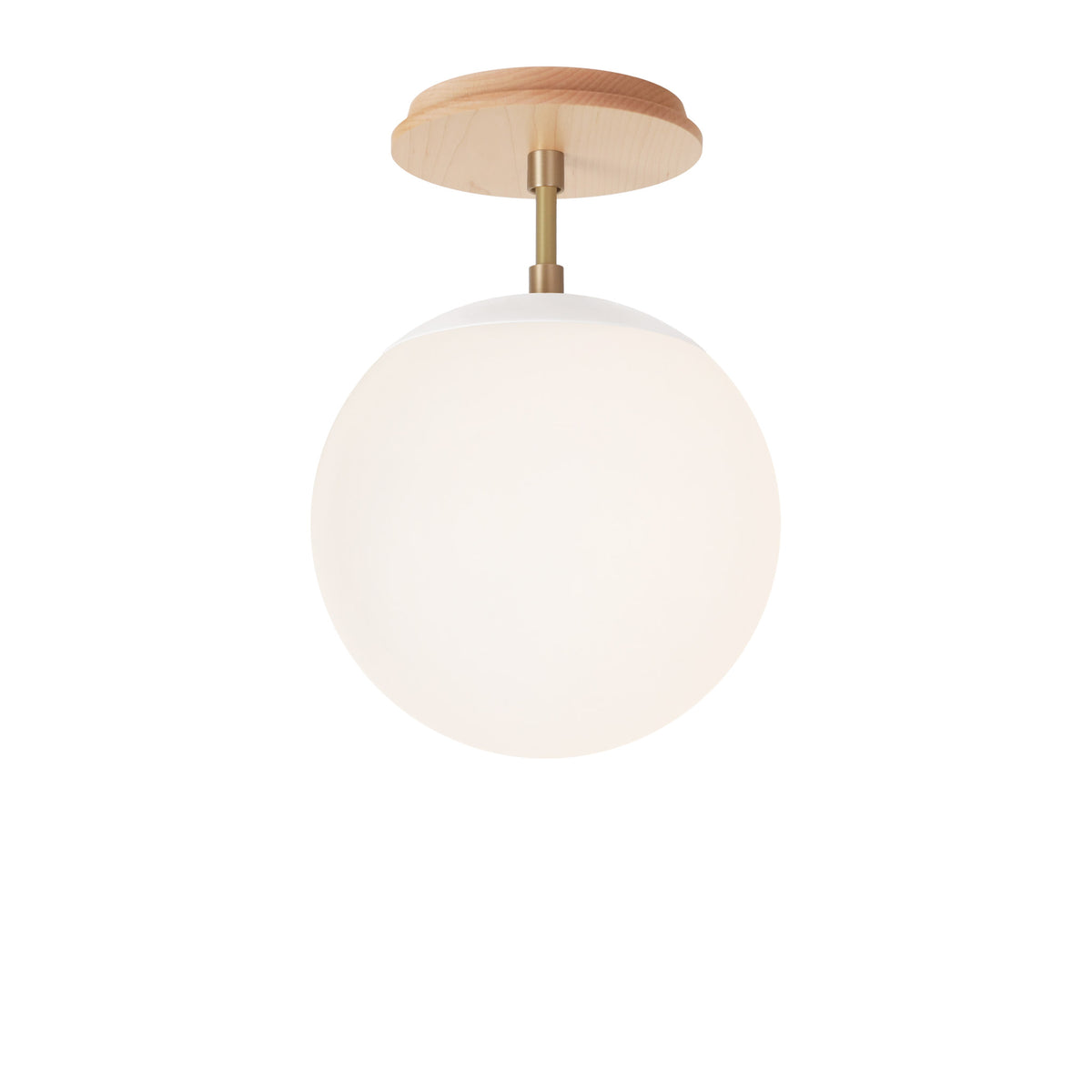 Alto Surface 8" shown in White with Brass and a Maple Wood Canopy