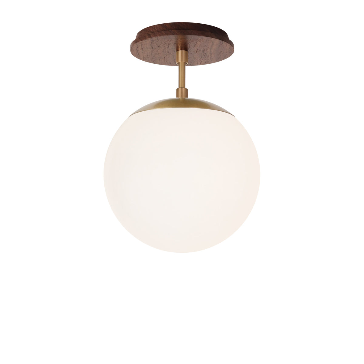 Alto Surface 8" shown in Heirloom Brass with a Walnut Wood Canopy