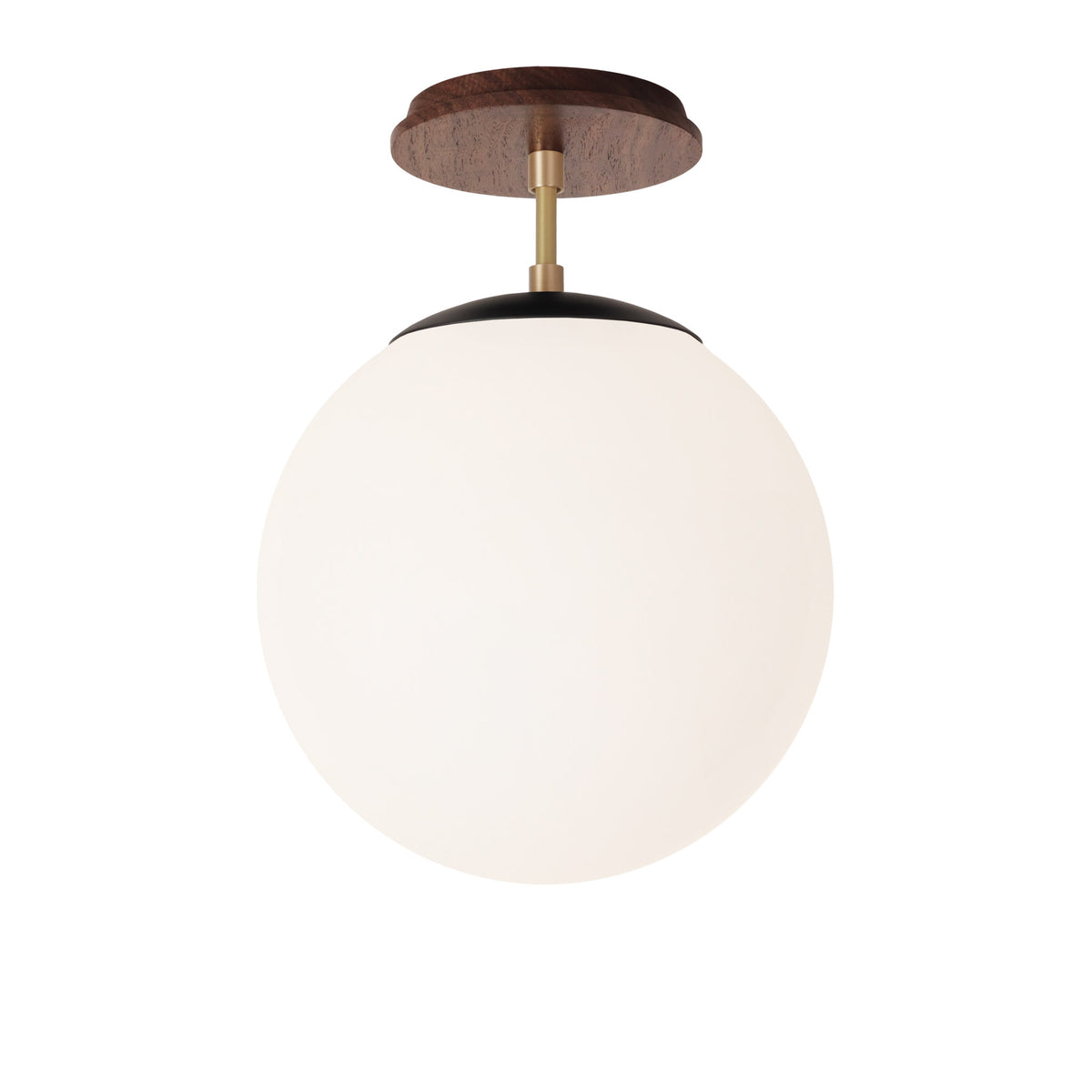 Alto Surface 10” shown in Matte Black with Brass and a Walnut Wood Canopy