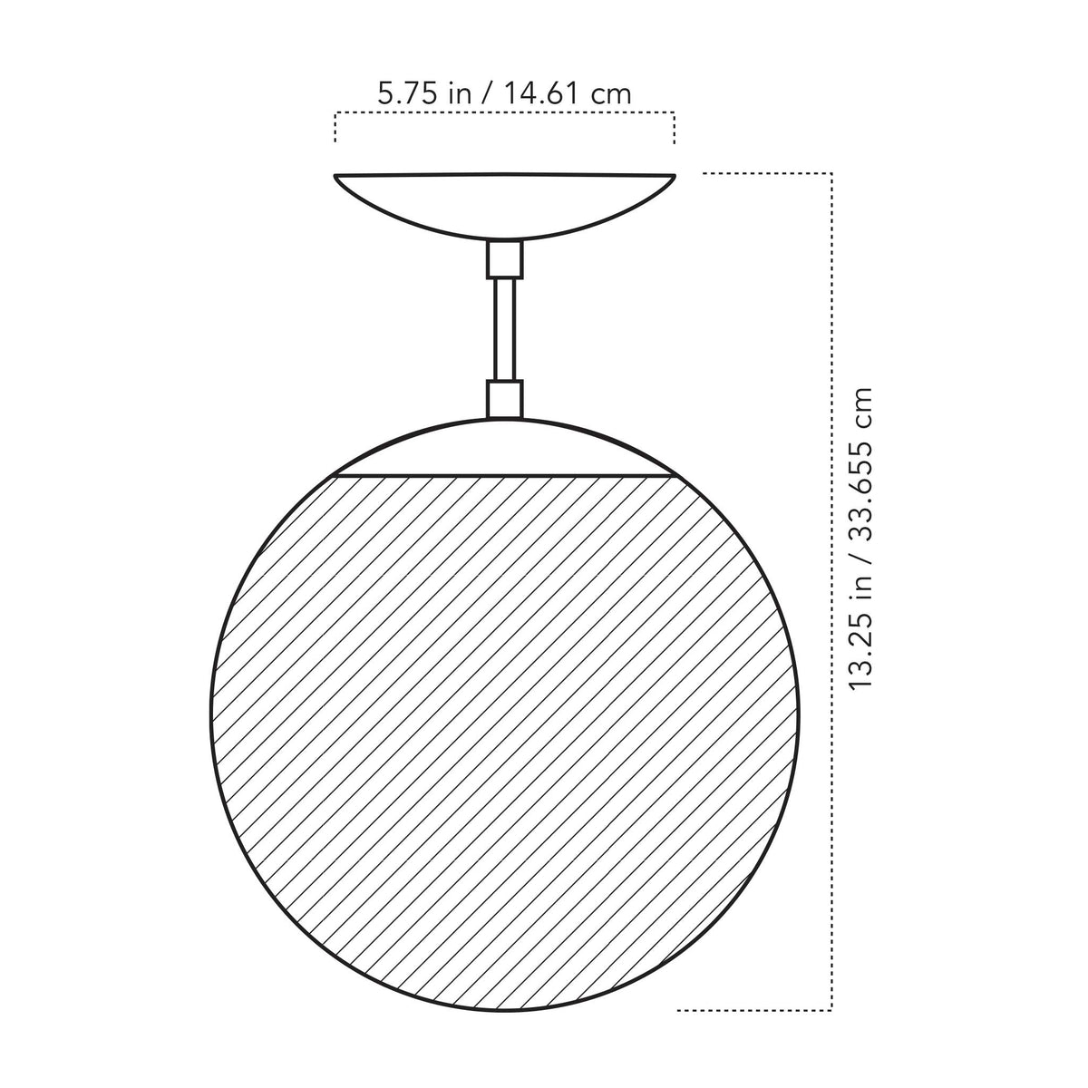A Technical Drawing Of The Alto Surface Lights With 10" Globe