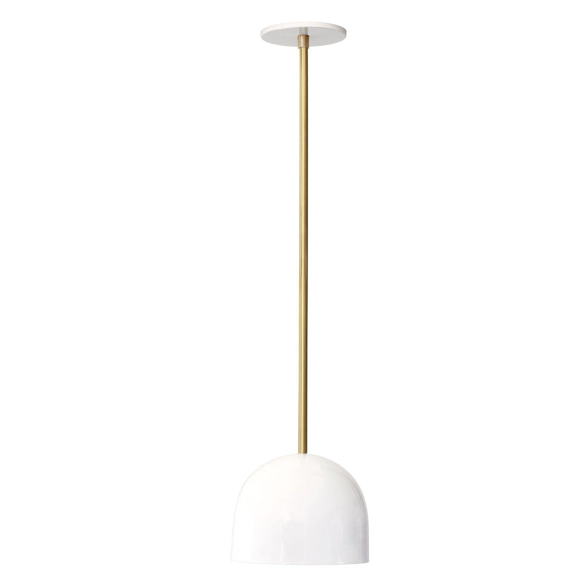 Amélie Rod 8" shown in White with Brass