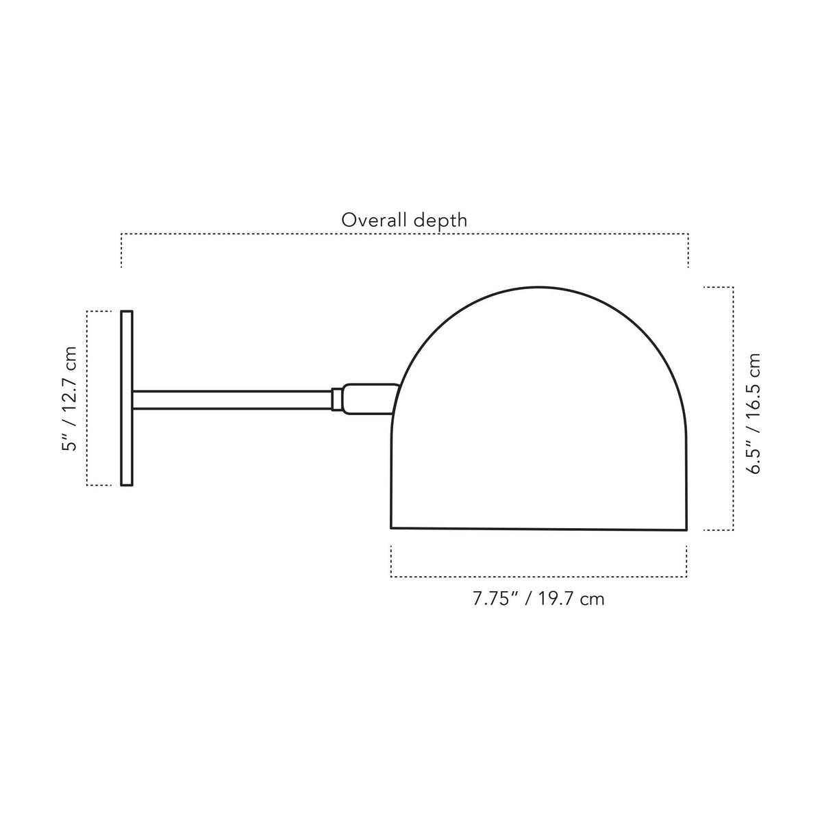 A Technical Drawing Of The Amelie Wall Sconce