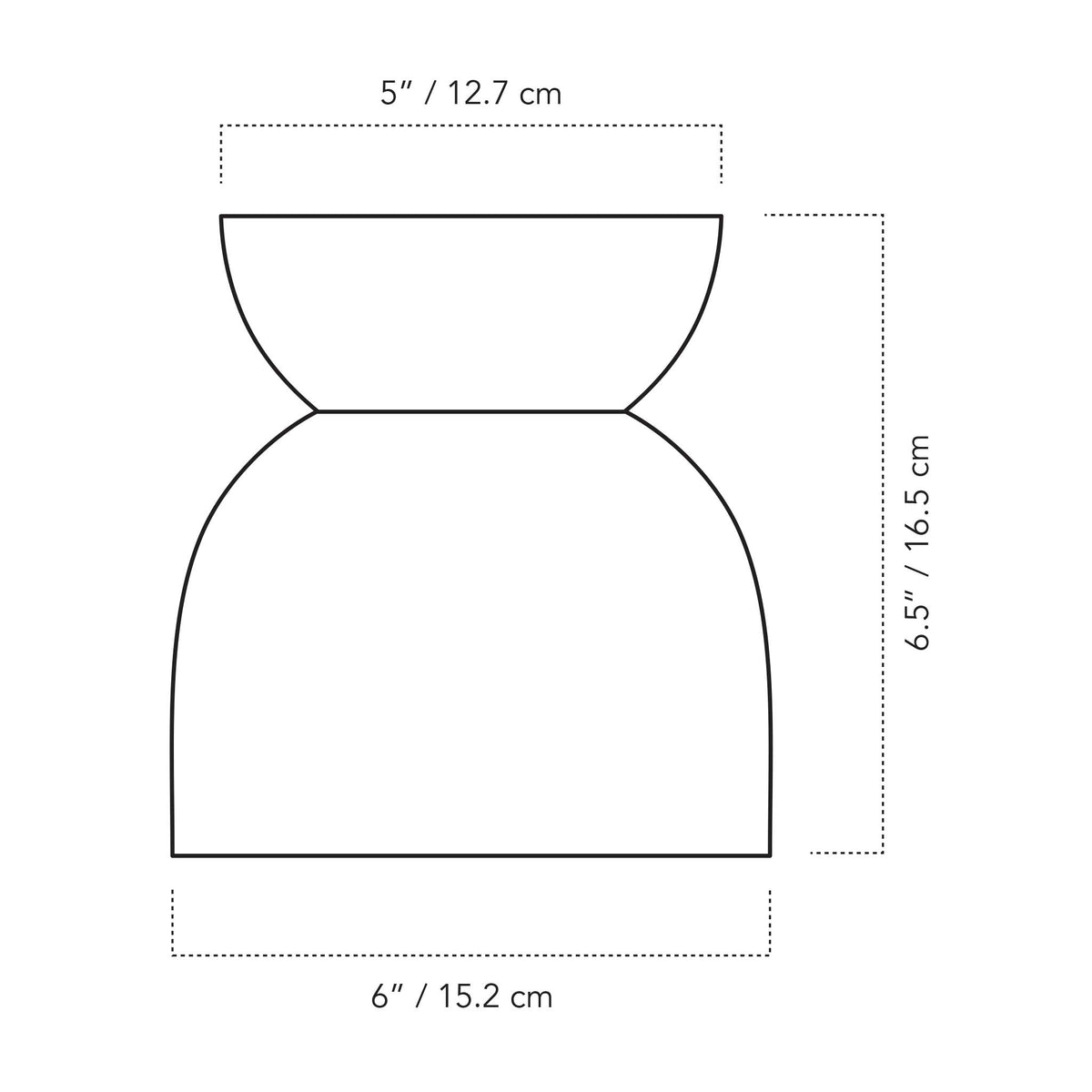 A Technical Drawing Of The Amélie Surface With 6" Shade
