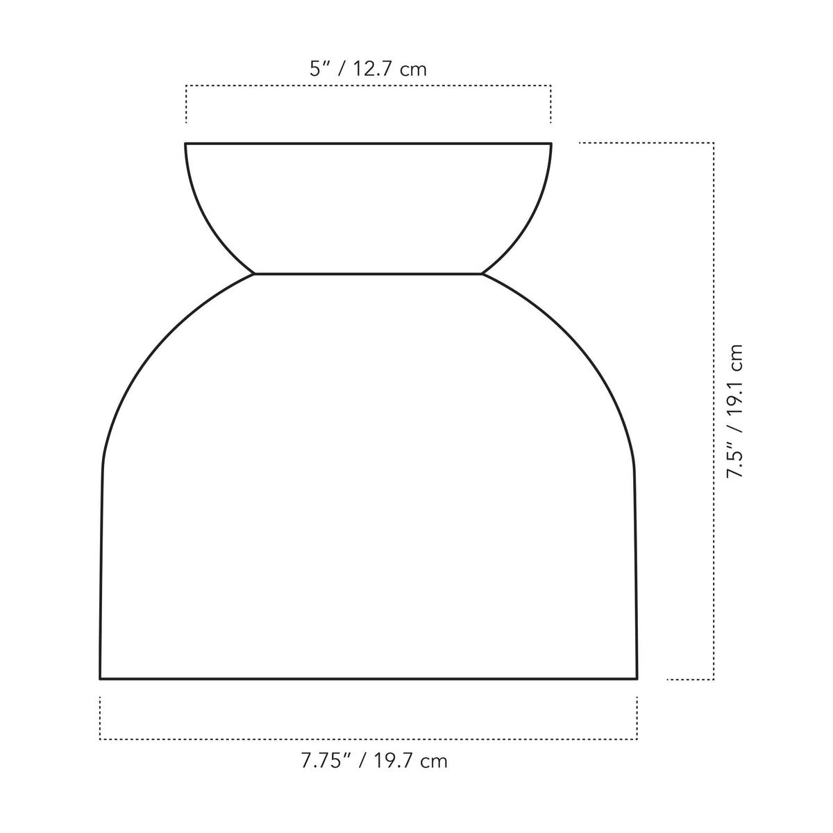 A Technical Drawing Of The Amelie Surface With 8" Globe