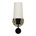 Amherst sconce shown in Black Stained with Black and Cream Floral ceramic
