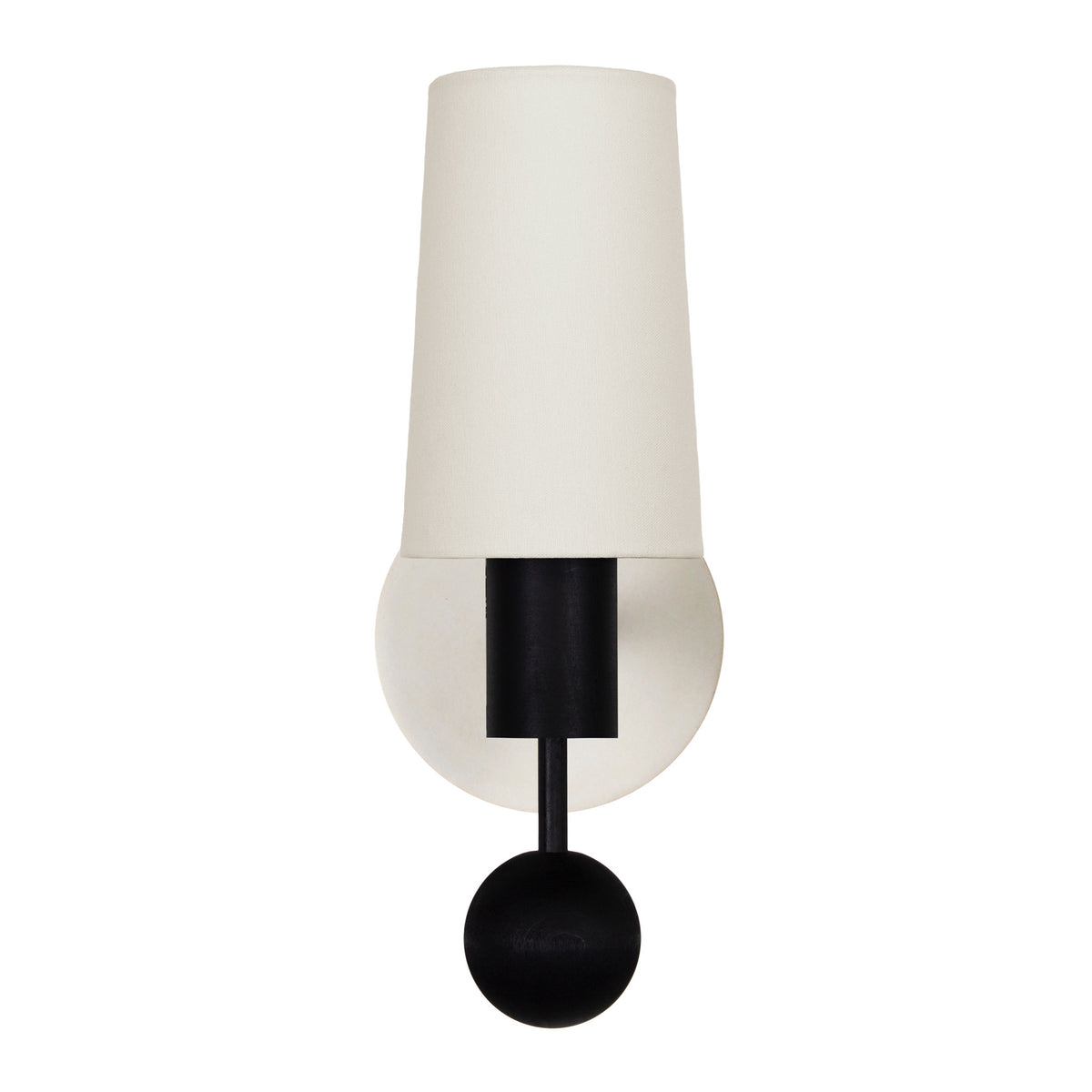 Amherst sconce shown in Black Stained with Natural White Glaze ceramic