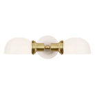 Archie Double shown in Brass with a Gloss White Ceramic Canopy