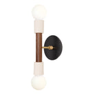 Bailey Sconce shown in Walnut and Brass with a Black Stained Wood Canopy