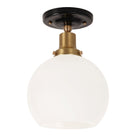Beatrix Surface shown in Heirloom Brass with a Gloss Black Ceramic Canopy