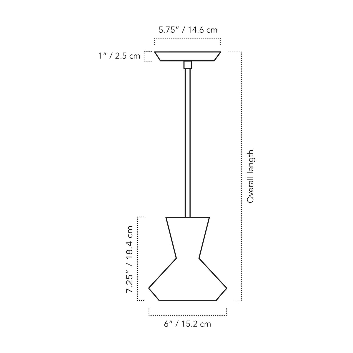 A Technical Drawing Of The Bobbie Rod Pendant