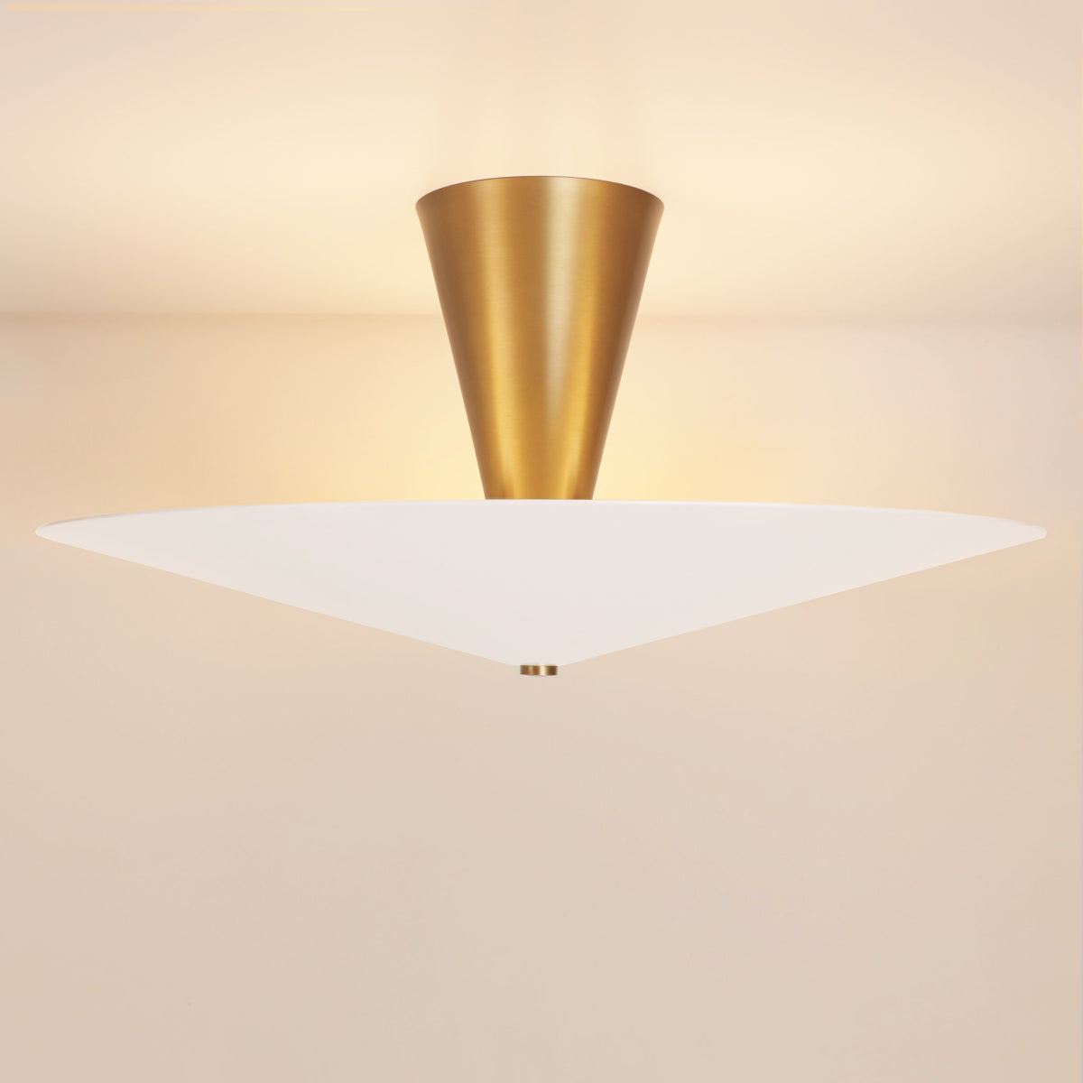 Celeste Surface shown in White with Heirloom Brass
