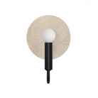 Edith ADA Sconce shown in Matte Black with a Gloss Crackle Glaze Ceramic Canopy